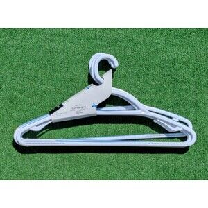Mainstays Non-Slip Suit Clothing Hangers 5 Pack Swivel Neck White & Blue NWT